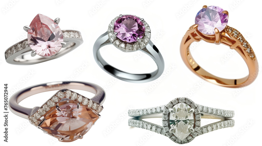 engagement diamond rings isolated on white background engagement diamond rings isolated on white background