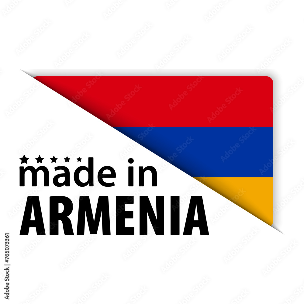 Fototapeta premium Made in Armenia graphic and label.