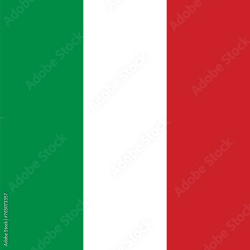 Italy flag - solid flat vector square with sharp corners.