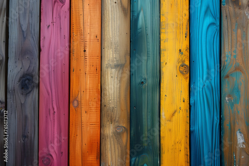 Colorful wooden boards. Empty background from colorful boards
