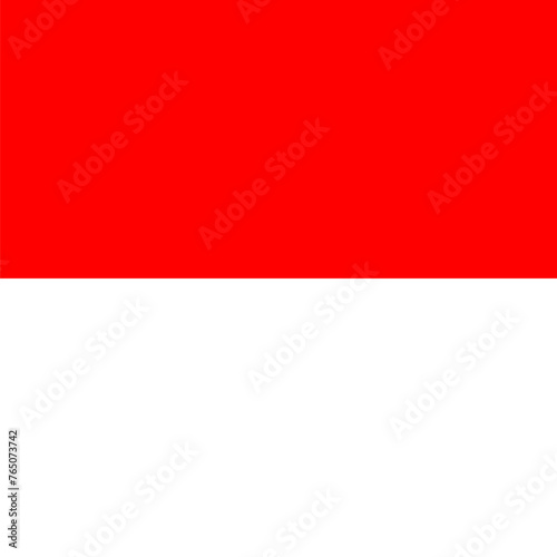 Indonesia flag - solid flat vector square with sharp corners. photo