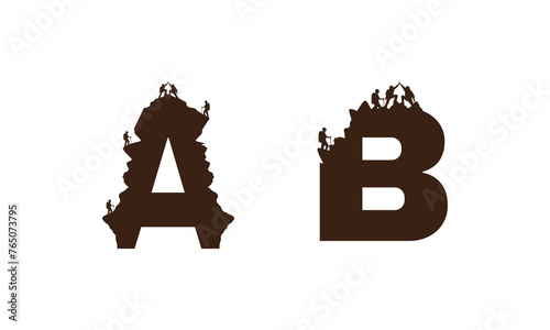 a,b,c,d,e,f,g,h,i,j,k,l,m,n,o,p,q,r,s,t,u,v,w,x,y,z Set of nine mountain travel emblems. Camping outdoor adventure emblems, badges and logo patches. Mountain tourism, hiking. Forest camp labels in vin