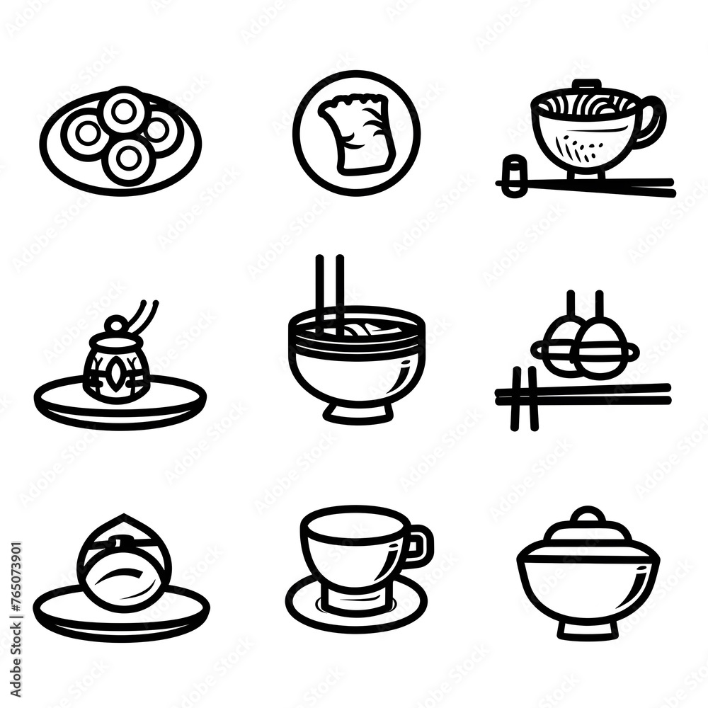Icon set for menus for different restaurants Icon set for menus for different restaurants