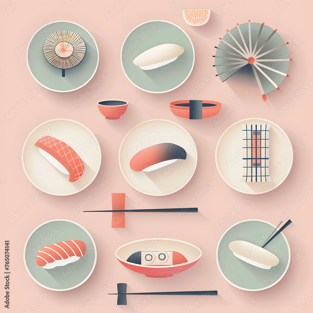 Icon set for menus for different restaurants