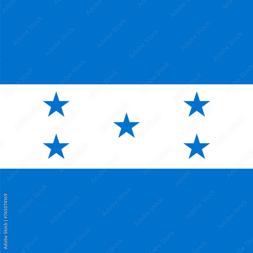 Honduras flag - solid flat vector square with sharp corners. Honduras flag - solid flat vector square with sharp corners.