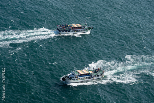 tour boats on the sea