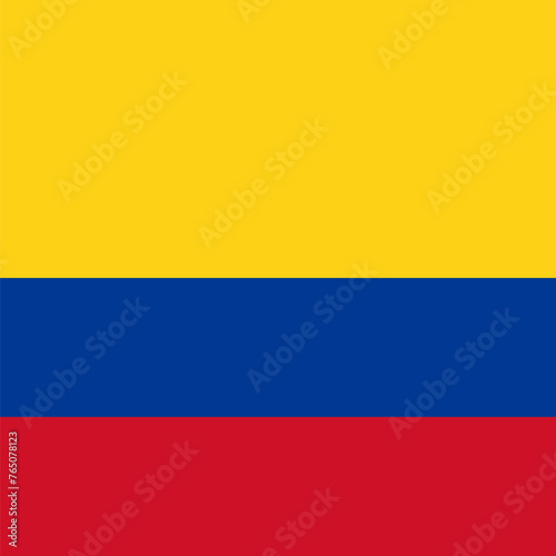 Colombia flag - solid flat vector square with sharp corners.