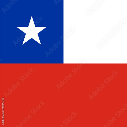 Chile flag - solid flat vector square with sharp corners.