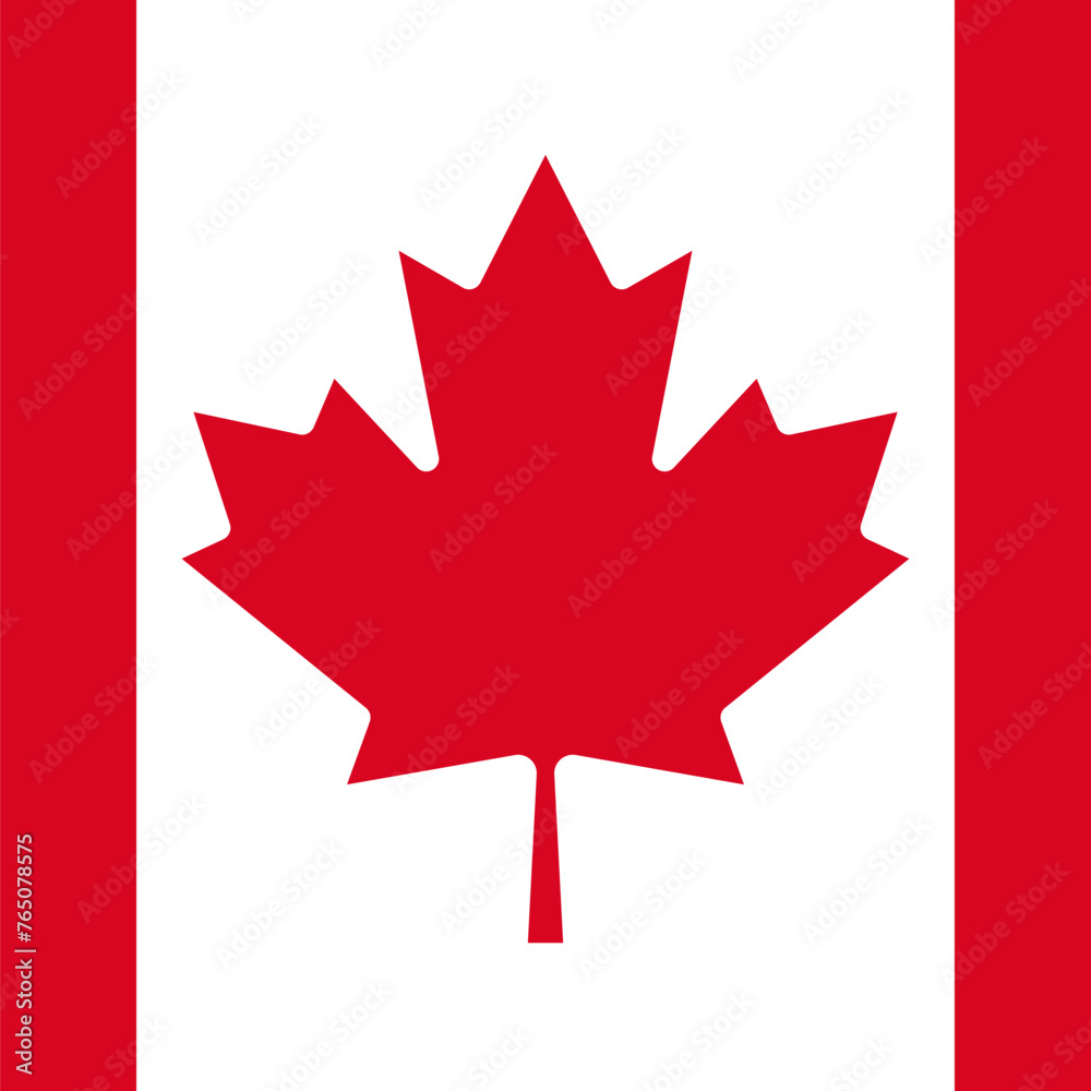 Canada flag - solid flat vector square with sharp corners. Canada flag - solid flat vector square with sharp corners.