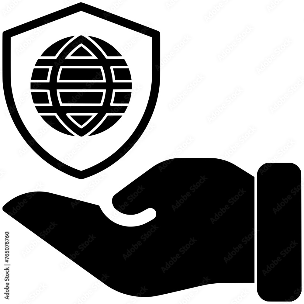 Secure illustration web silhouette digital logo information icon