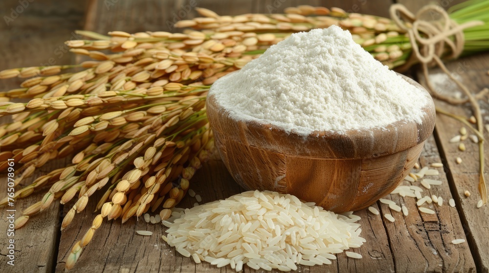 Rice flour concept. Generative AI