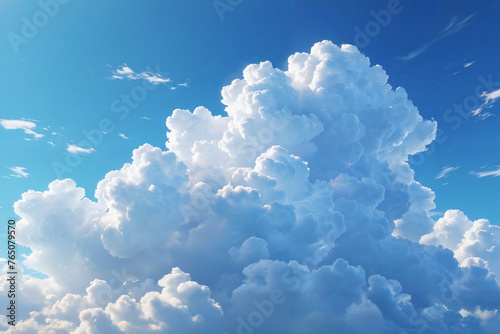 set of clouds in blue sky
 photo
