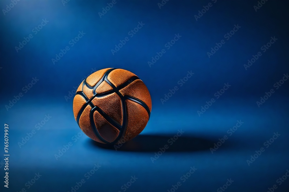 basketball ball on the blue background