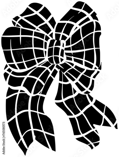 tie illustration tartan silhouette plaid logo accessory icon fashion outline decoration pattern elegance elegant bowtie ribbon element formal bow shape wear scottish celebration for vector graphic