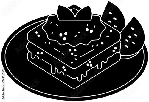 recipe illustration cooking silhouette French logo food icon omelet outline Lamb Chops Lyonnaise Salad Cassoulet Potatoes Dauphinoise Poached Egg shape Arancini Italian Calzone for vector graphic
