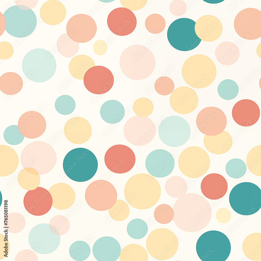 seamless pattern with circles in pale, beachy colors