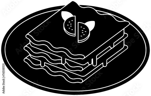 recipe illustration cooking silhouette French logo food icon omelet outline Lamb Chops Lyonnaise Salad Cassoulet Potatoes Dauphinoise Poached Egg shape Arancini Italian Calzone for vector graphic