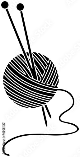 yarn illustration handmade silhouette wool logo thread icon knit outline craft hobby needle woolen ball textile needlework sewing skein shape handicraft crochet needles for vector graphic background