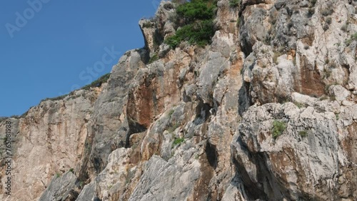 Wallpaper Mural boat tour near Corfu island attractions deep clean clear water mountains natural spring passing boat people. tourists and travelers Torontodigital.ca
