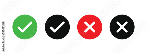 Right And Wrong icon Vector Illustration. Check mark and Cross mark sign. Yes And No Check Marks Icons.
