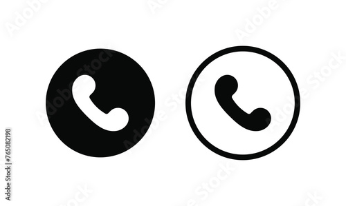 Phone Call icon collection. Telephone symbol. Telephone call symbol flat style isolated on white background.
