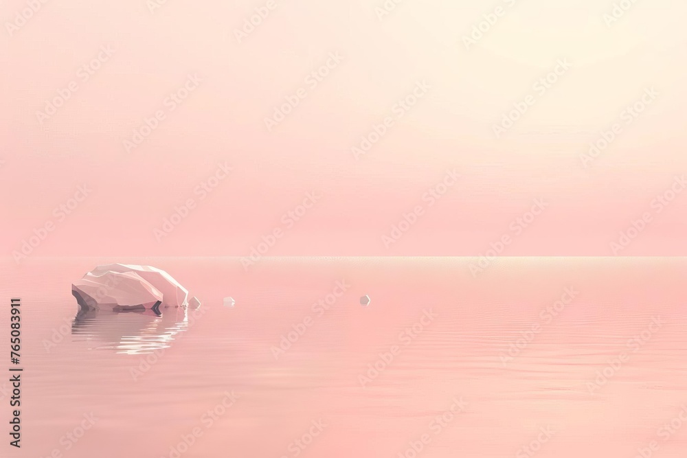 Serenity in Simplicity Minimalistic Isolated Space in Pink Tones, Digital Art Serenity in Simplicity Minimalistic Isolated Space in Pink Tones, Digital Art