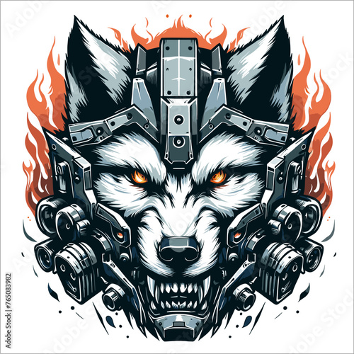 WOLF CYBORG VECTOR