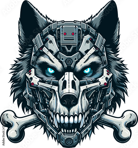 WOLF CYBORG VECTOR