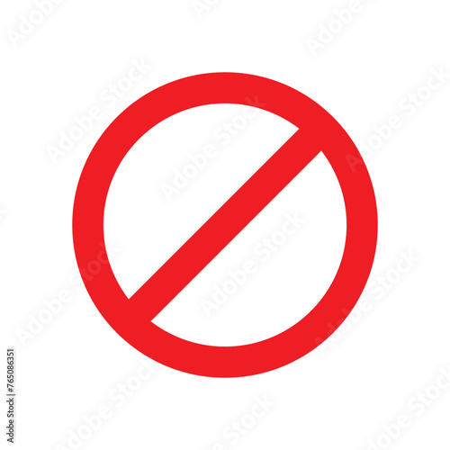  No sign vector isolated on white background. 