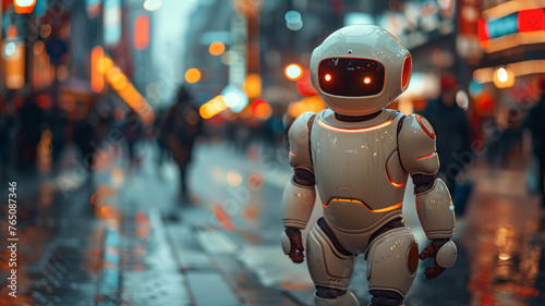 Wallpaper Mural AI robot technology that helps people cross the road on the crossing,generative ai Torontodigital.ca