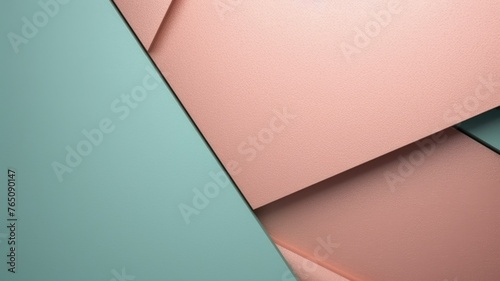The abstract background of metal texture with empty space in blush pink, powder blue, and mint green colors in pastel style. 3D illustration of exuberant. generative AI