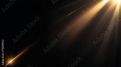 Flare light, effects sunlight, lens flare, light leaks, warm sun rays light effects, overlays or golden flare isolated on black background. effect, sunlight, ray, glow, bright, shine, sun. ai photo