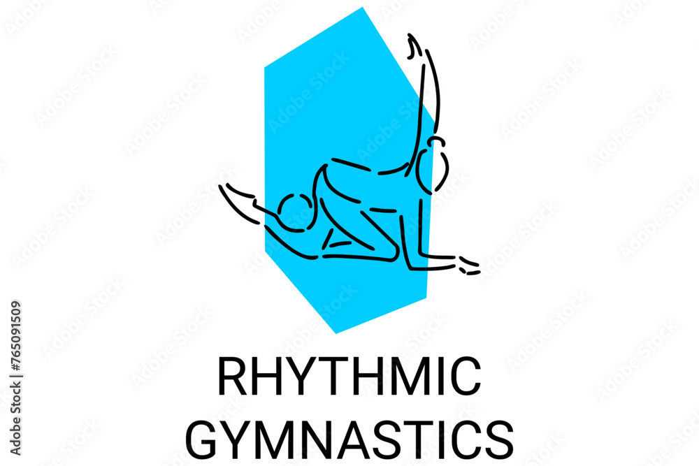 Fototapeta premium Rhythmic gymnastic sport vector line icon. practice gymnastic. sport pictogram, vector illustration.