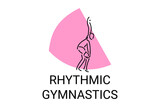 Rhythmic gymnastic sport vector line icon. practice gymnastic. sport pictogram, vector illustration.