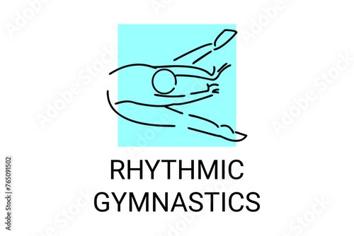 Rhythmic gymnastic sport vector line icon. practice gymnastic. sport pictogram, vector illustration.