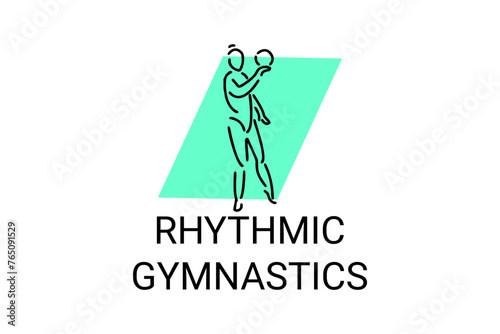 Rhythmic gymnastic sport vector line icon. practice gymnastic. sport pictogram, vector illustration.