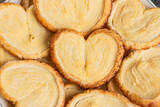 close up of delicious cookies heart-shape