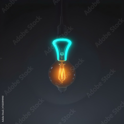 light bulb on black background.