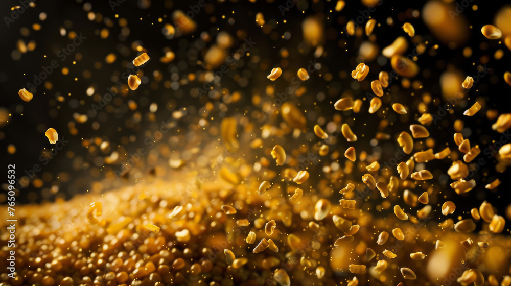 Corn kernels exploding, delicious concept. Corn kernels exploding, delicious concept.