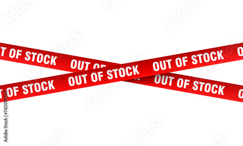Out of stock conceptual image with red tape © tiero