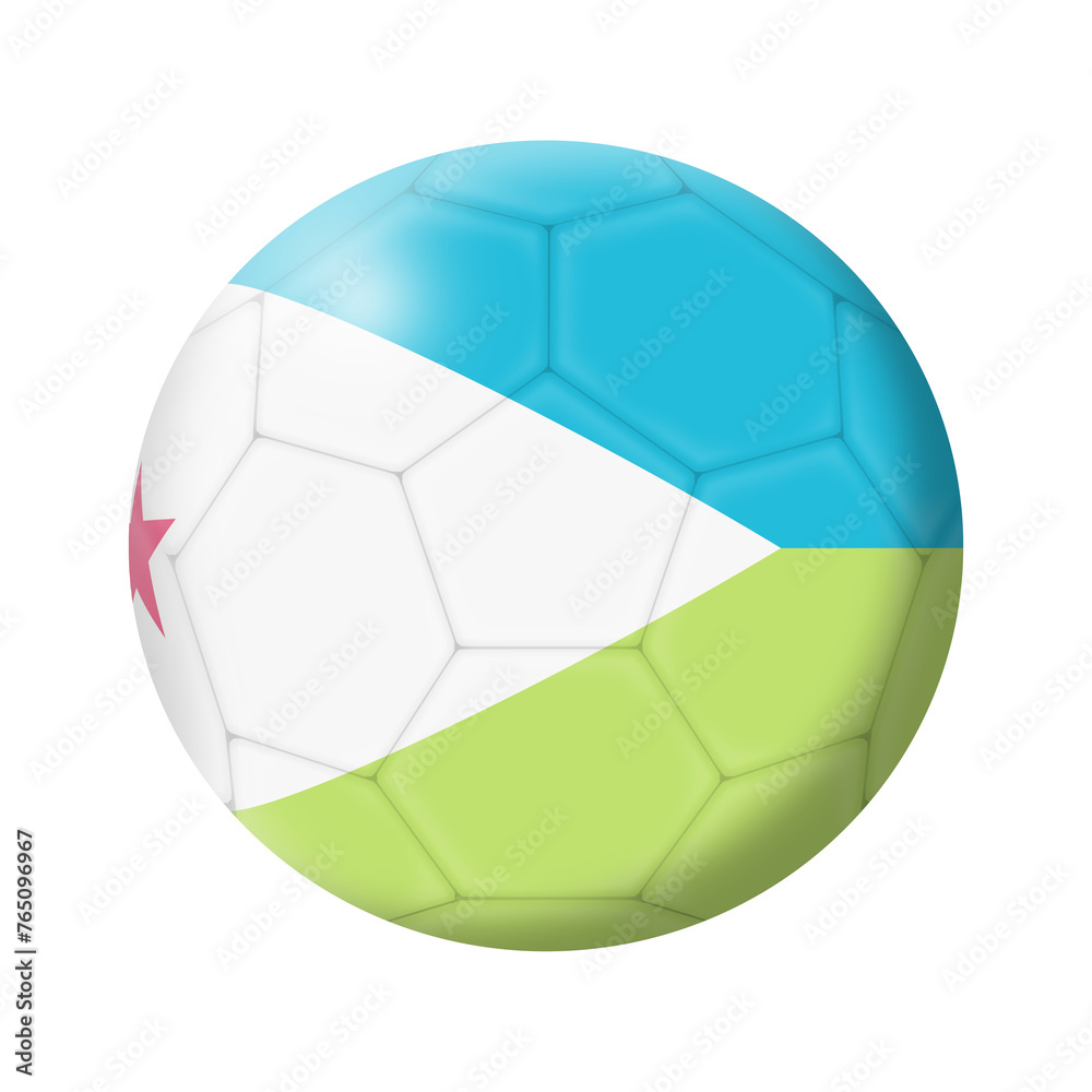 Djibouti soccer ball football 3d illustration Djibouti soccer ball football 3d illustration