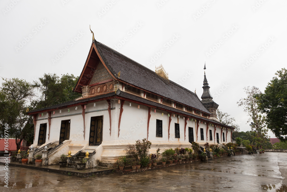 Laos temples of Luang Prabang on a sunny autumn day