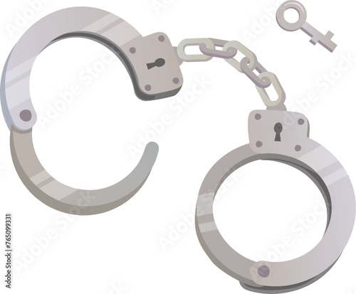 Handcuffs cartoon icon. Justice symbol. Criminal punishment