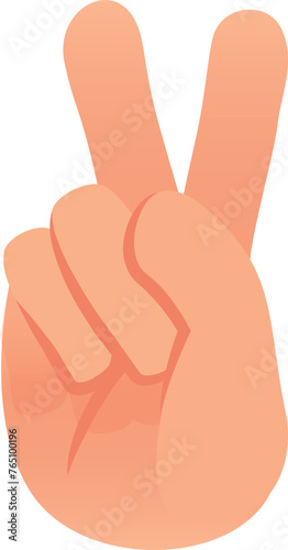 Piece hand gesture. Two fingers. V sign