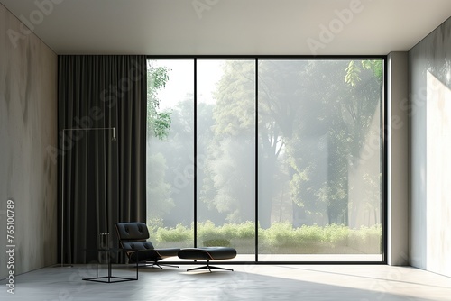 Modern Minimalist Window Design with Sleek Black Frames and Clear Glass