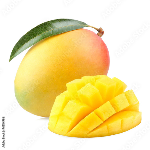 Mango isoliert auf weißen Hintergrund, Freisteller 
