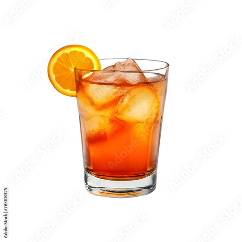 An Isolated Peach Bourbon Cocktail Cocktail Drink, Transparent Background, PNG