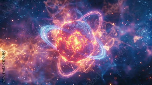 Nuclear fusion diagram turned into a 3D animated cartoon, engaging learners
