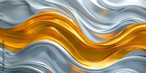 Golden and Silver Wavy Lines Background for Raising Awareness of Hearing Impairments, Tinnitus, and Meniere's Disease. Concept Golden & Silver Lines, Hearing Impairments, Tinnitus, Meniere's Disease photo