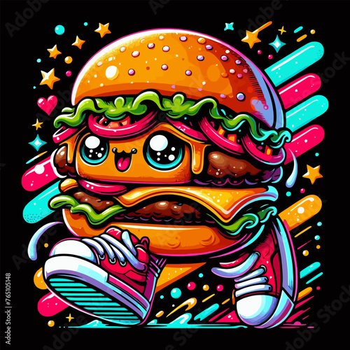 cartoon burger vector illustration 